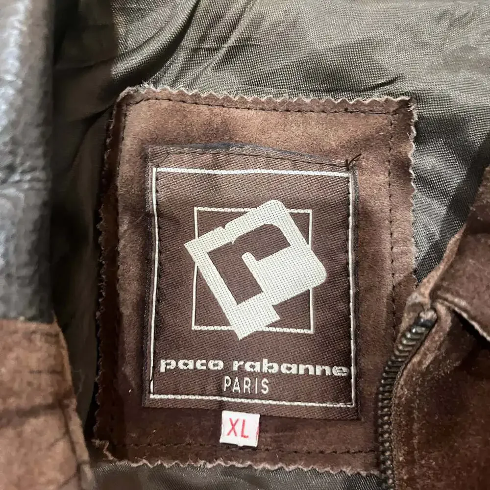 Vintage Paco Rabanne Brown Leather Jacket